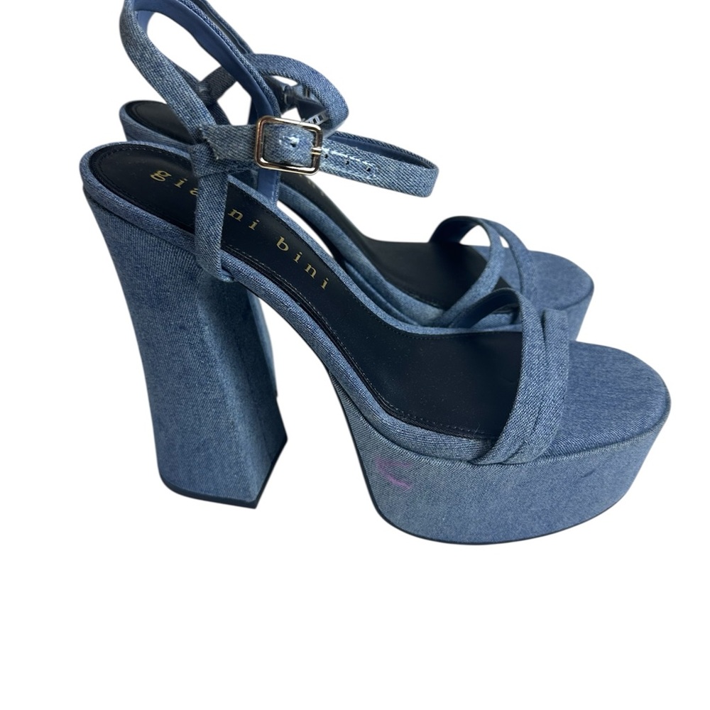 Gianni Bini Blue Heels Retro Platform New W/O Box - Picture 2 of 4